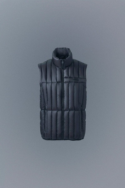MACKAGE PATRICK Translucent ripstop light down vest with funnel collar outlook
