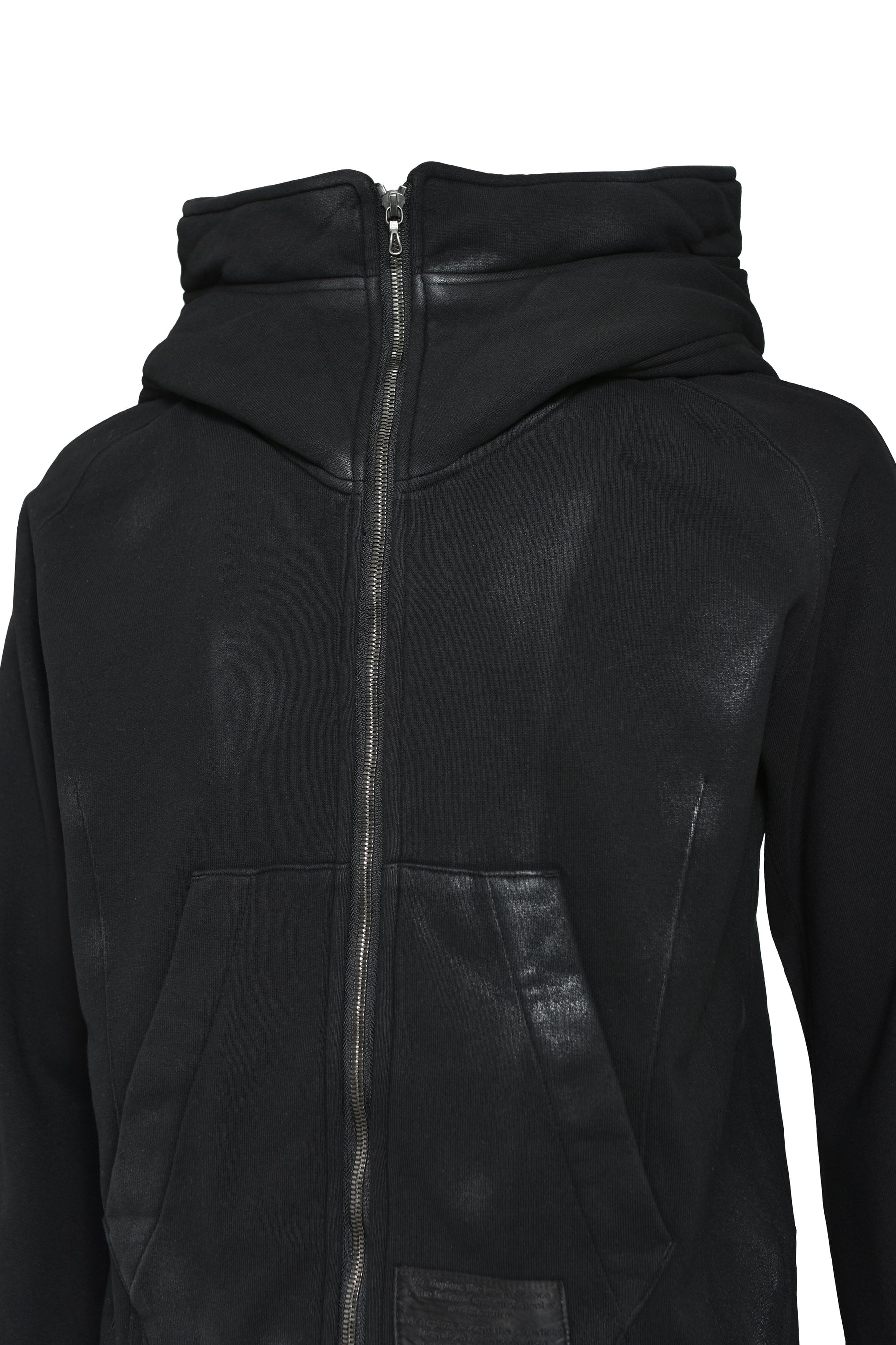 COATING ZIP UP HOODIE / BLK WAX - 9