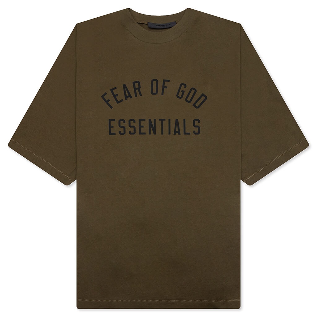 JERSEY CREWNECK TEE - OLIVE - 1