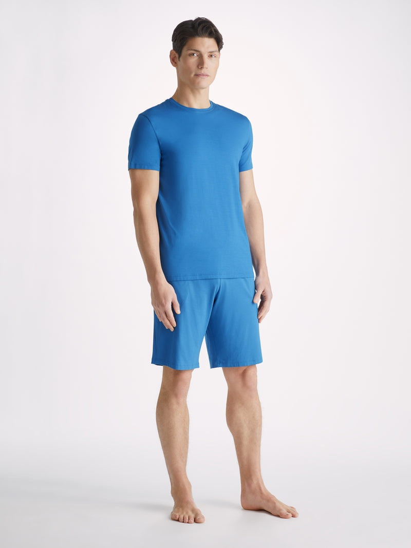 Derek Rose Men's T-Shirt Basel Micro Modal Stretch Ocean outlook