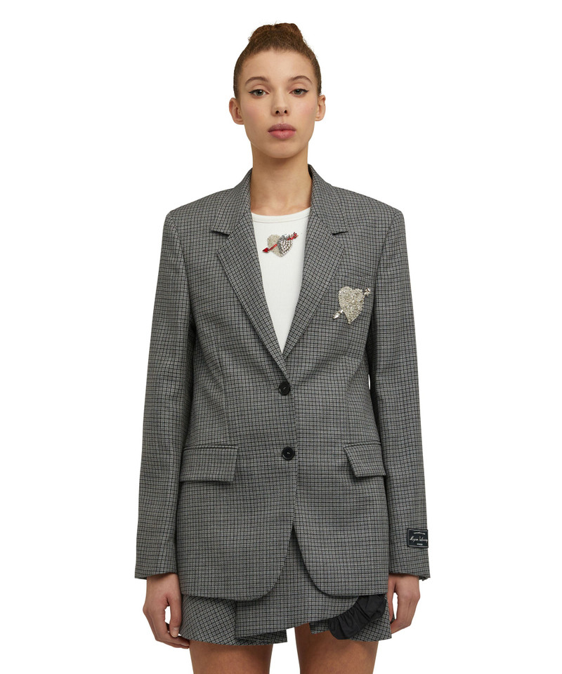 MSGM Wool jacket with "Micro Check Wool" motif outlook
