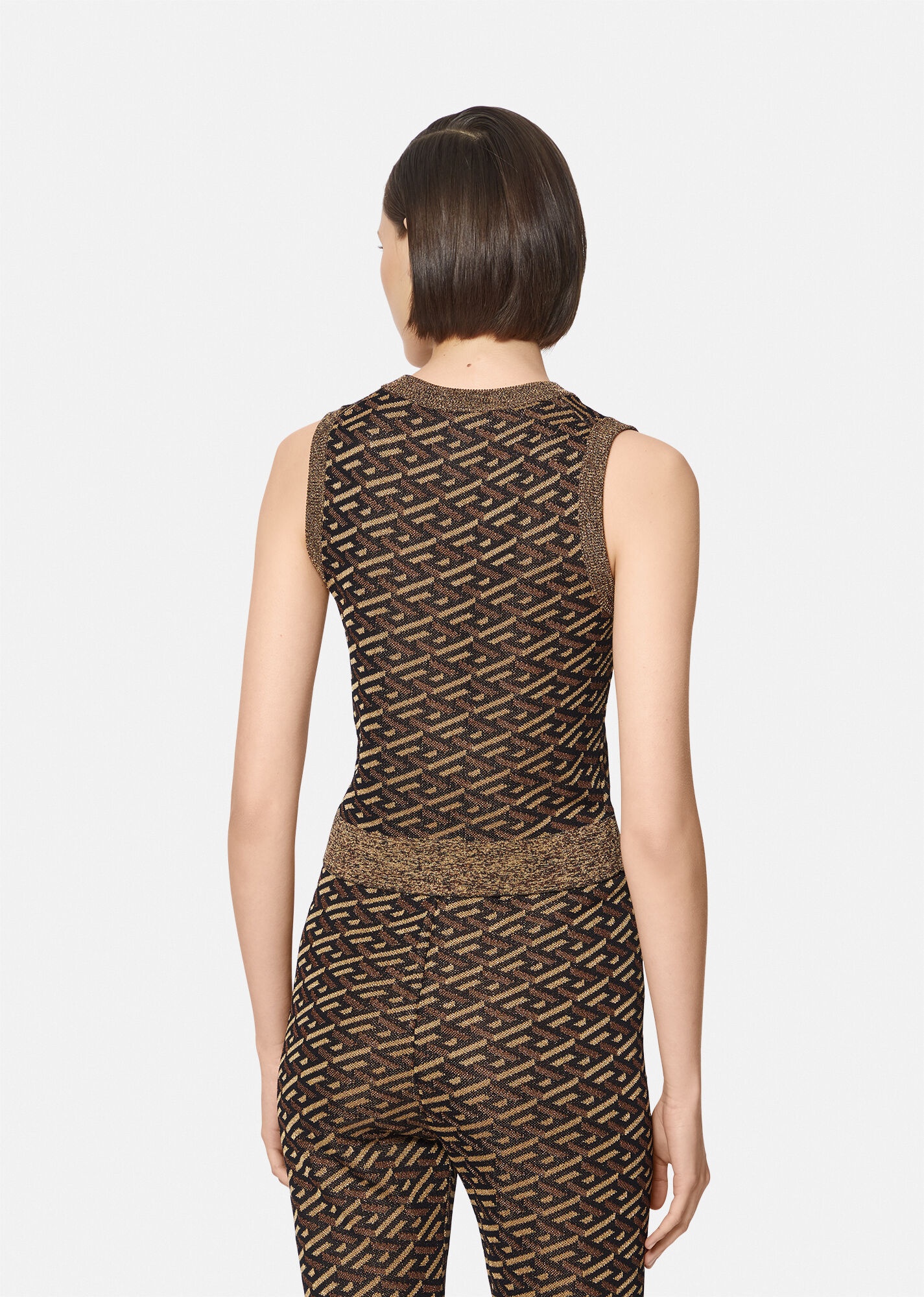 La Greca Metallic Jacquard Vest - 3