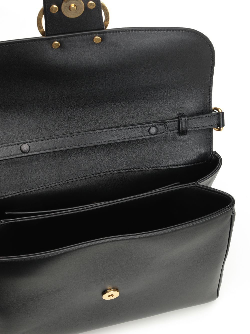 Top Handle Bag | 9to5 | Vit.Nappato Lucido/A.Brass Logo Handbags Black - 4