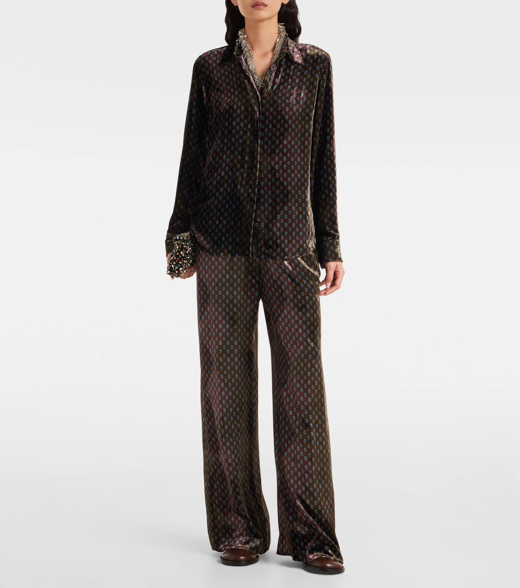 Printed velvet shirt - 7