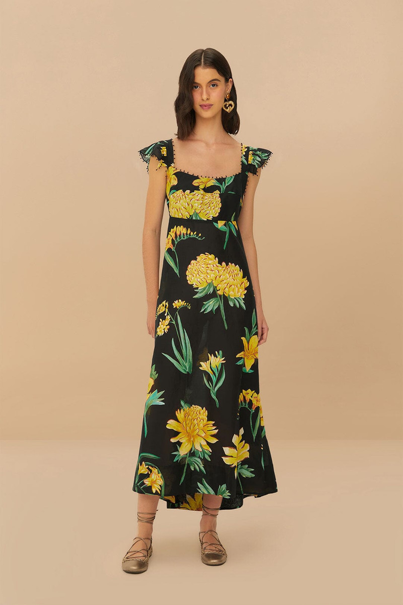 Black Alice Flowers Maxi Dress 1
