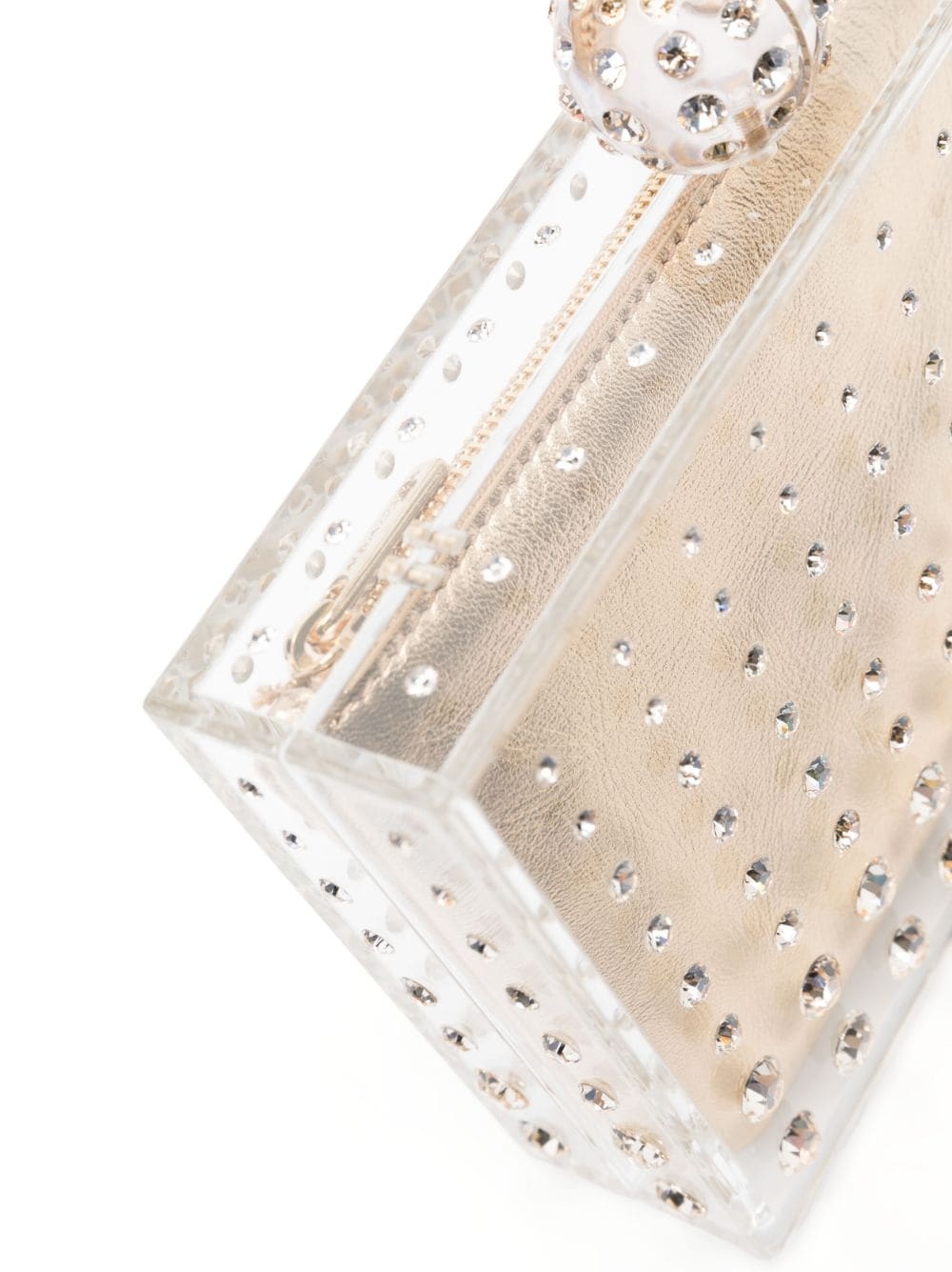 crystal-embellished transparent clutch - 3