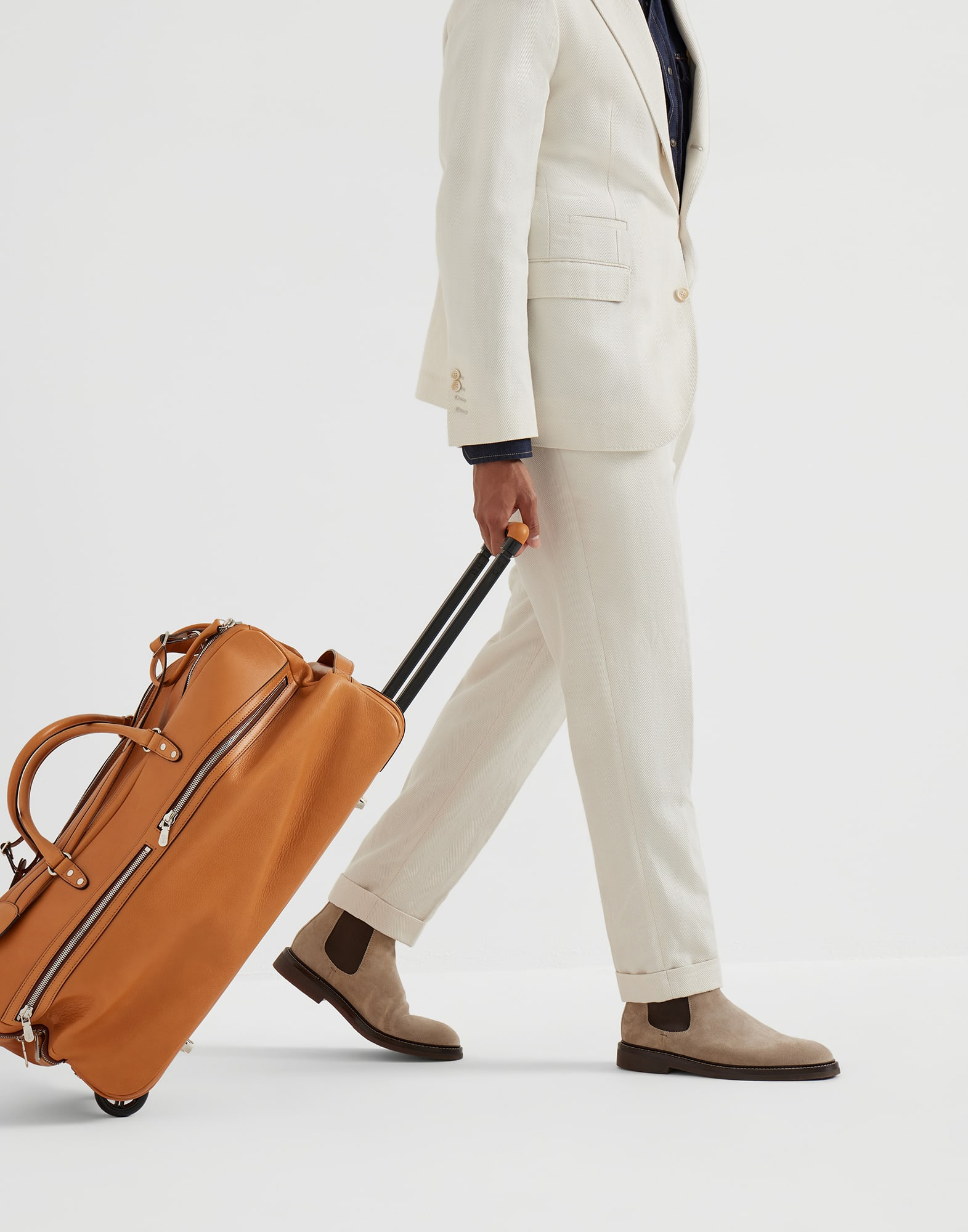 Cowhide trolley bag - 4