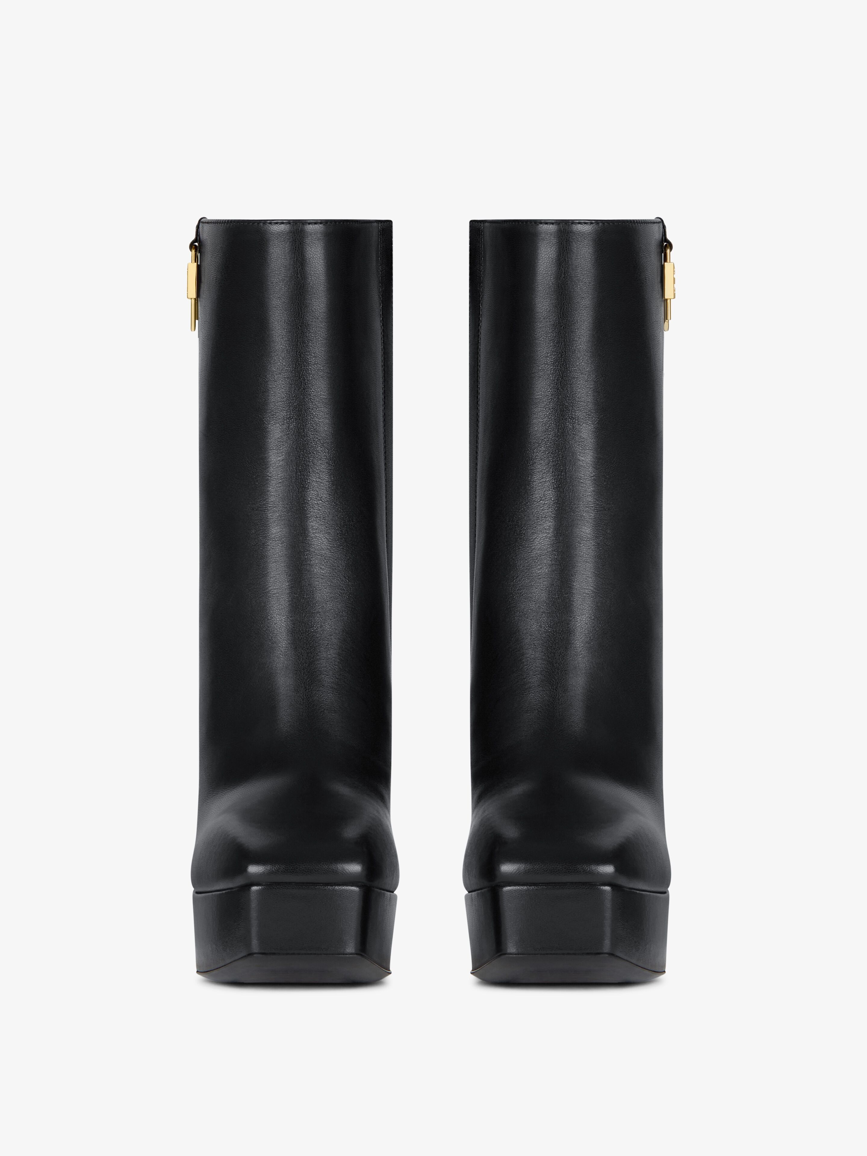 【GIVENCHY】BIG Sale★G-Lock Platform Boots 115 Givenchy Leather G-Lock Platform Boots 115 | harrods