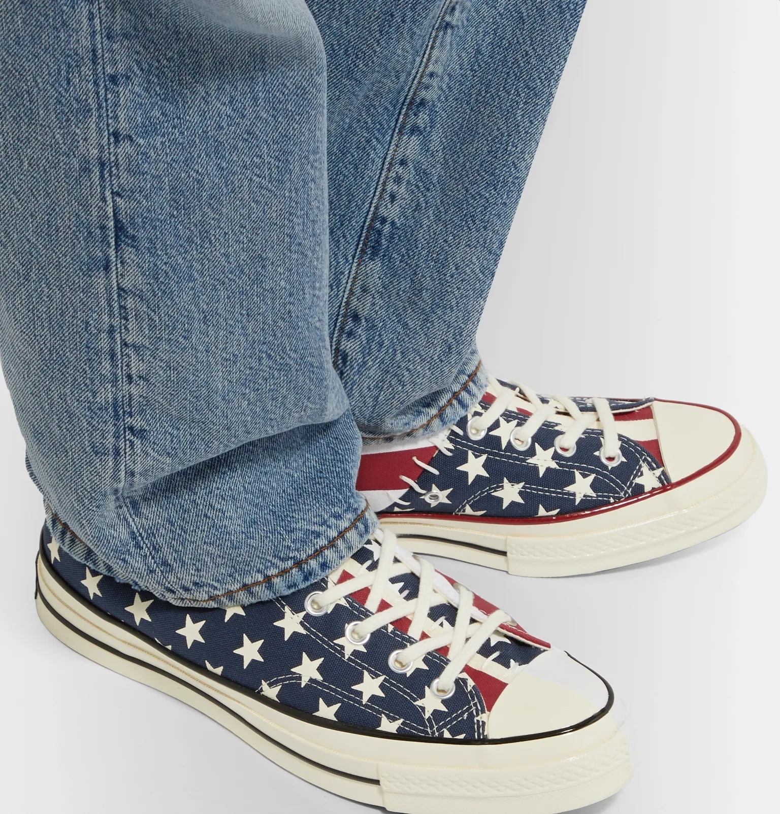 Converse Chuck 70 Archive Restructured Printed Organic Canvas High Top Sneakers REVERSIBLE
