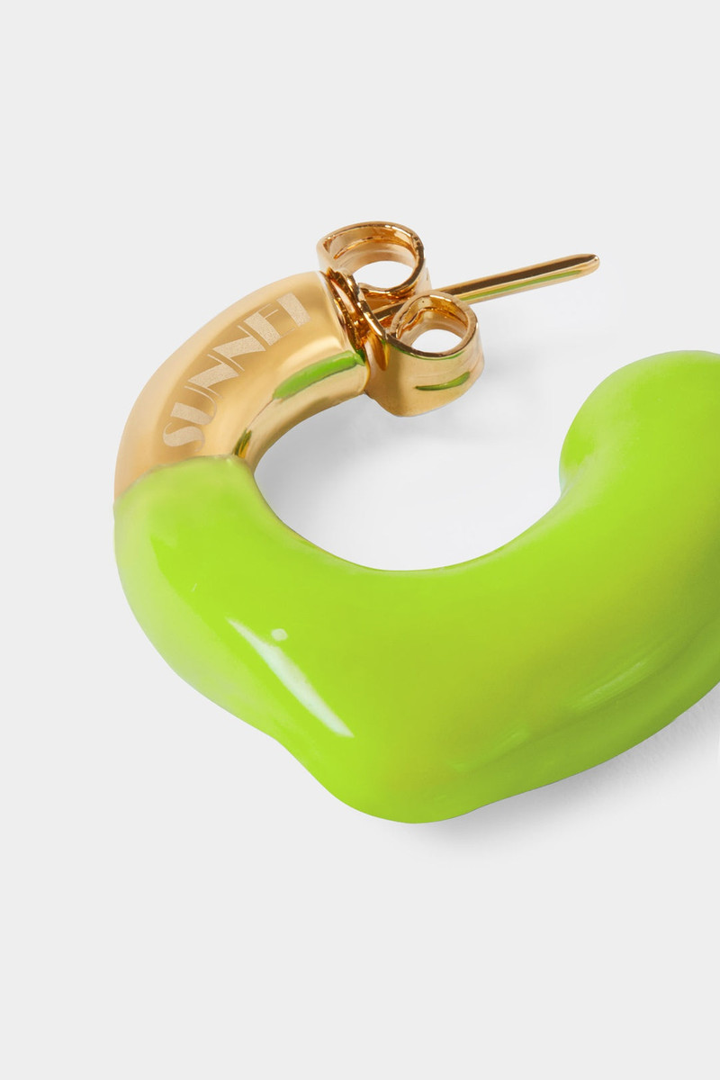 SUNNEI MINI RUBBERIZED EARRINGS GOLD / lime outlook