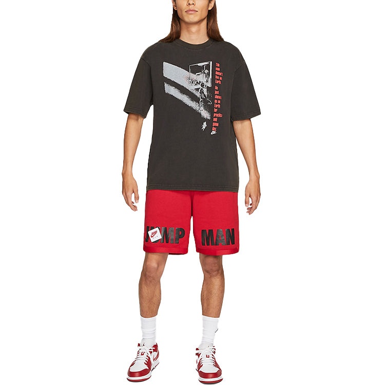 Air Jordan Flight MENS logo Print Basketball Short Sleeve Black CV5109-010 - 5