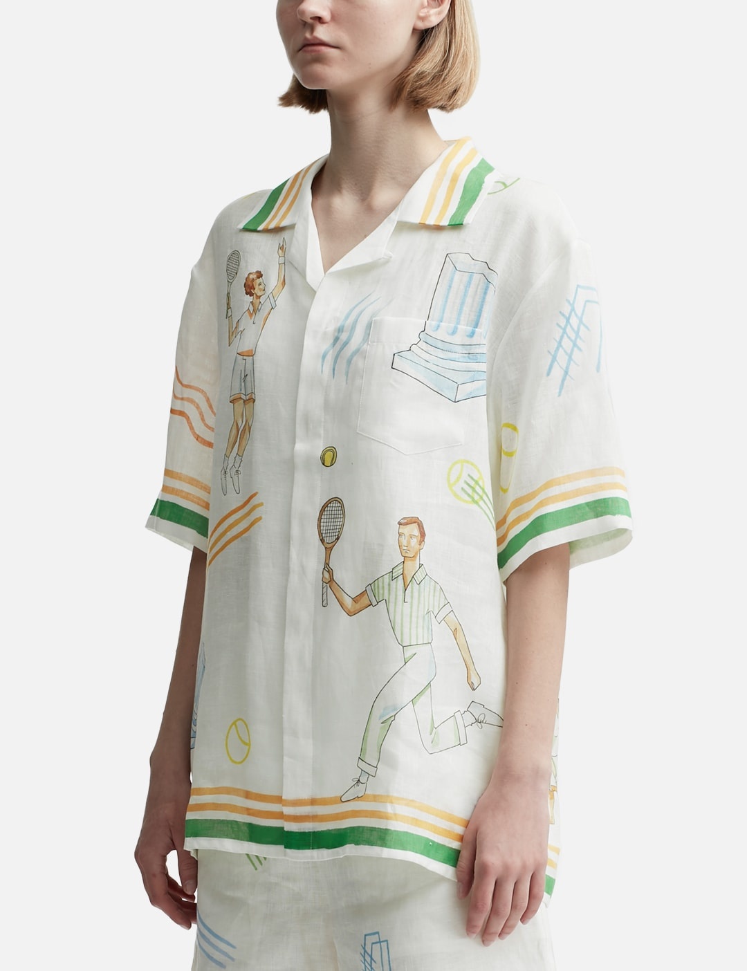 TENNIS PLAY SHORT SLEEVE LINEN SHIRT - 2