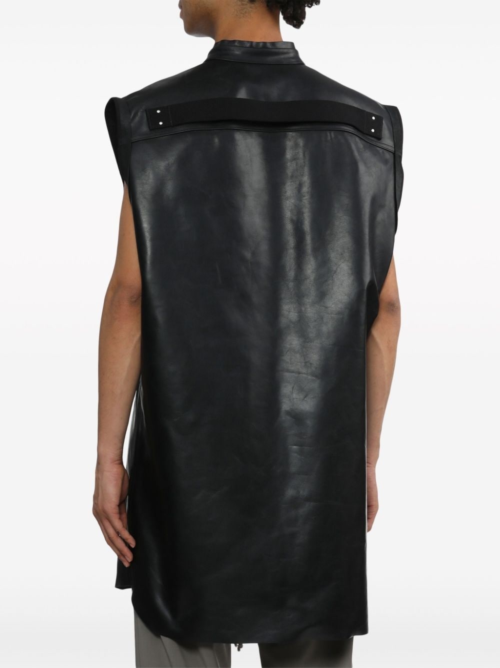 V-neck leather vest - 4