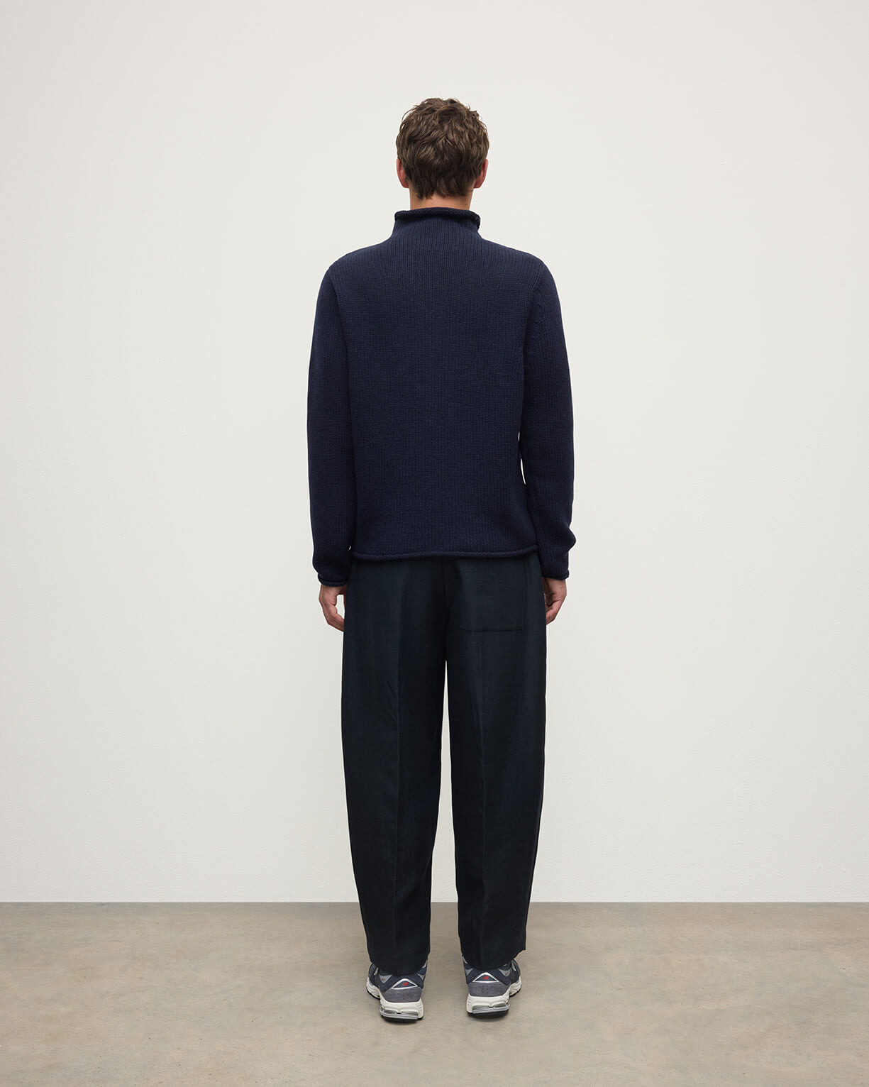 Navy Cashmere Turtleneck Jumper - 4