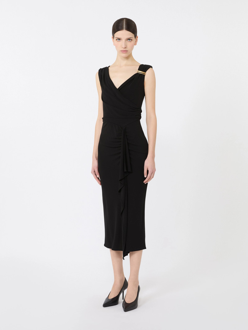AUREO Viscose jersey midi dress - BLACK 3