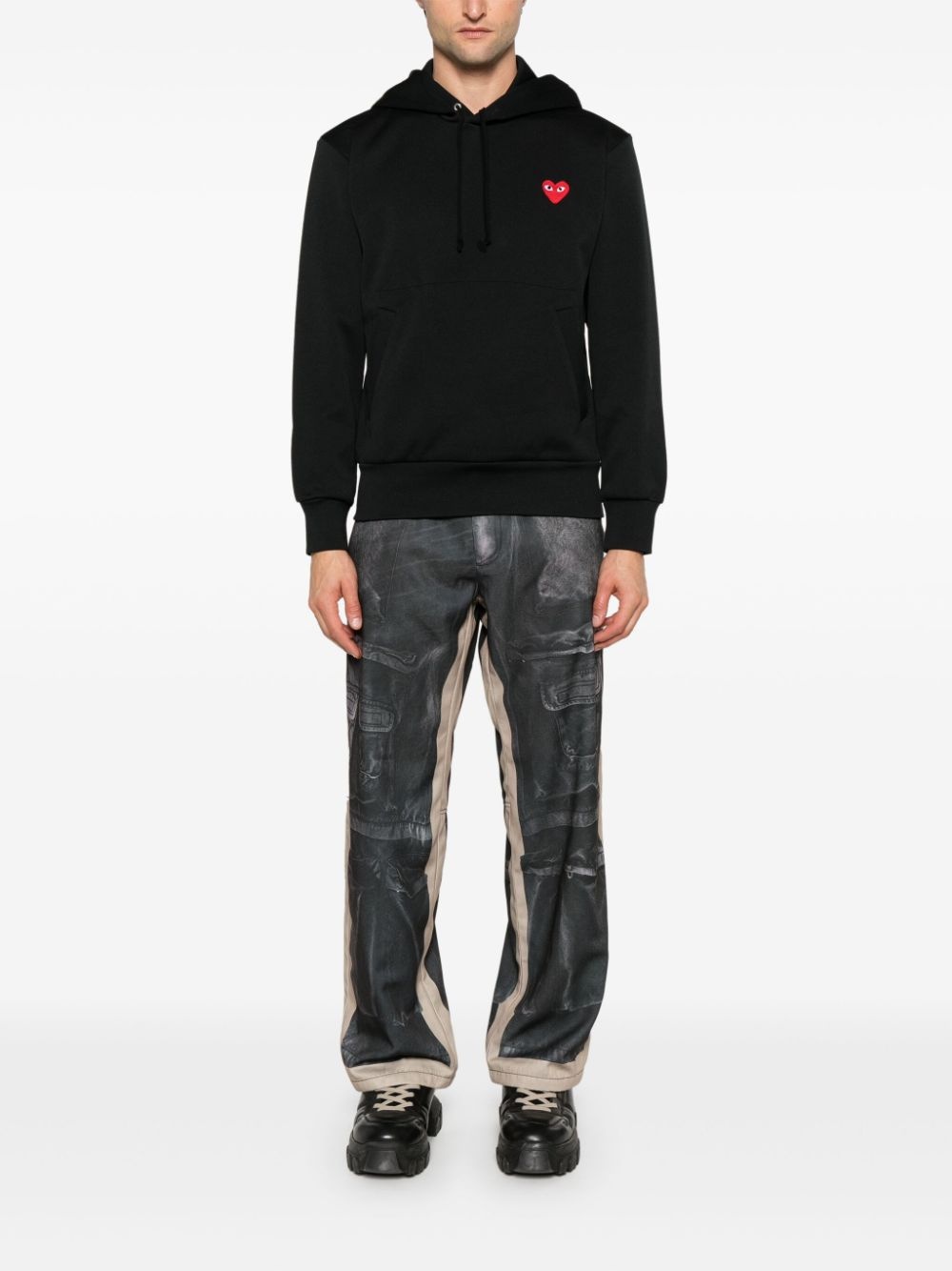 heart-patch hoodie - 3