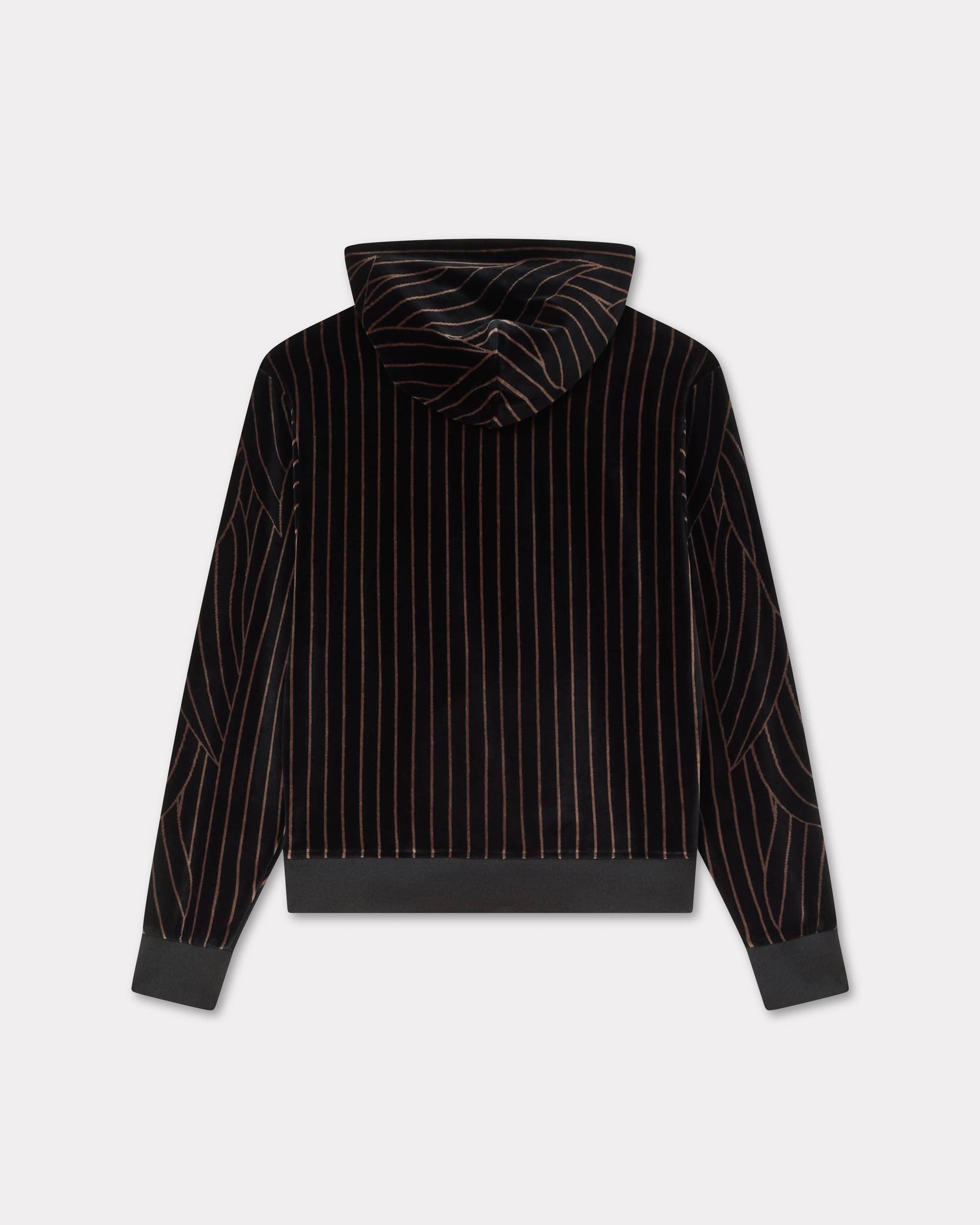 'KENZO Leaf Stripe' zipped hoodie in velvet - 2