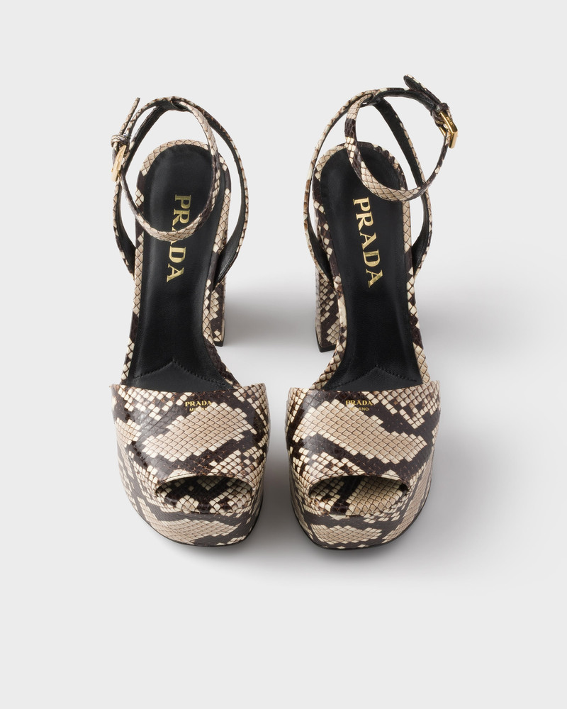 Python-print Ayers leather platform sandals 3