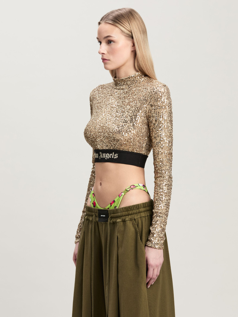 Logo Tape Sequins Top 4
