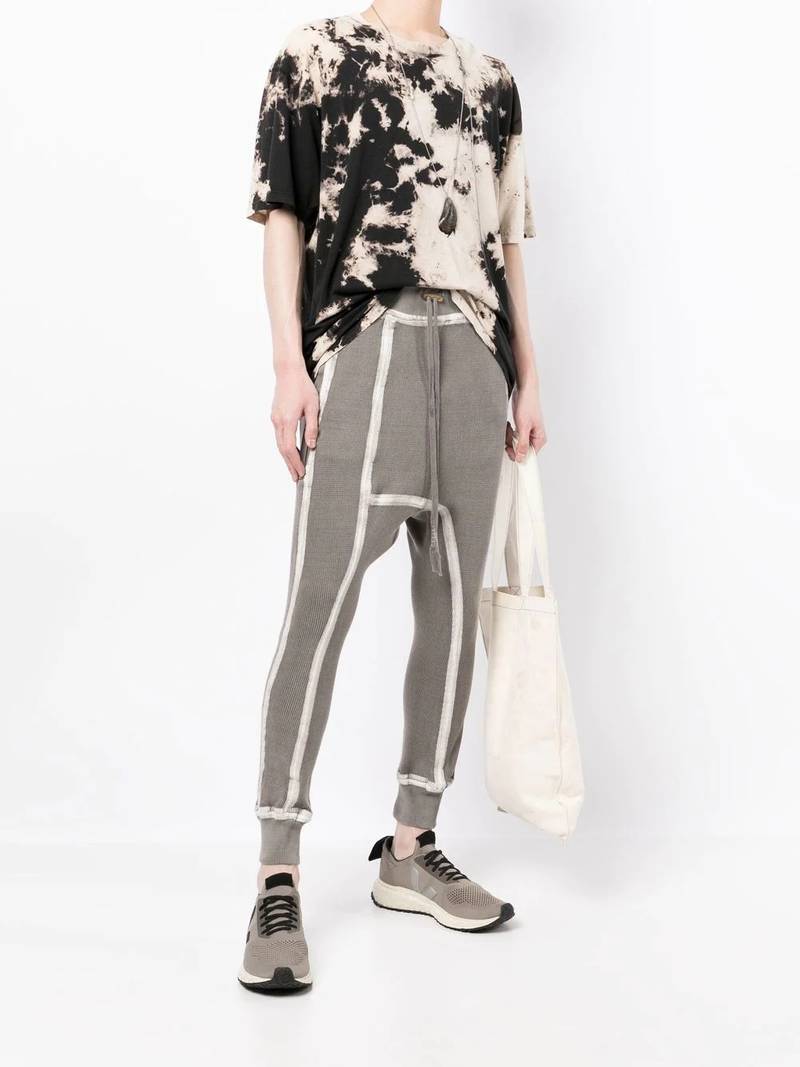 Boris Bidjan Saberi tape-detail drawstring track pants outlook