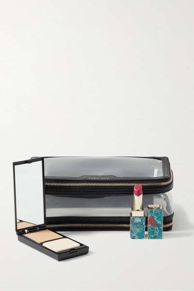 Anya Hindmarch In-Flight textured leather-trimmed PVC cosmetics case outlook