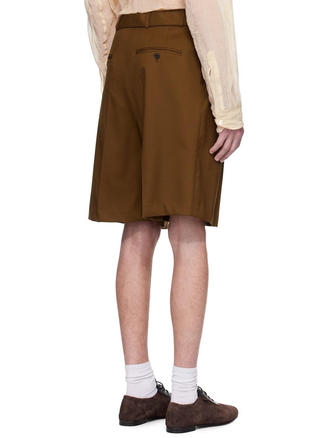 SSENSE Exclusive Brown Marshall Pleated Shorts - 3
