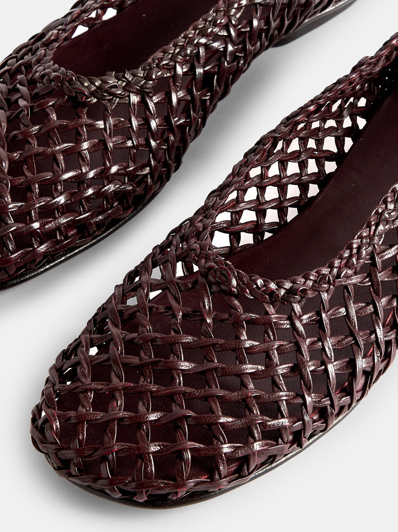 Mica Flat / Burgundy Knotted Leather 4