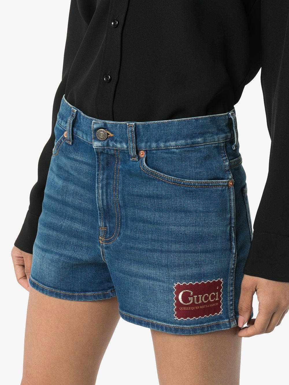 mid-rise logo patch shorts - 2