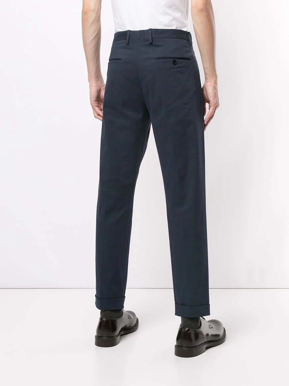 pleated cotton tapered trousers - 4