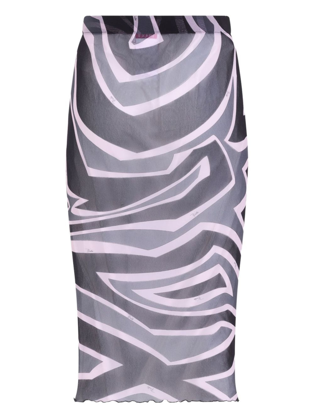 swirl-print mesh skirt - 2