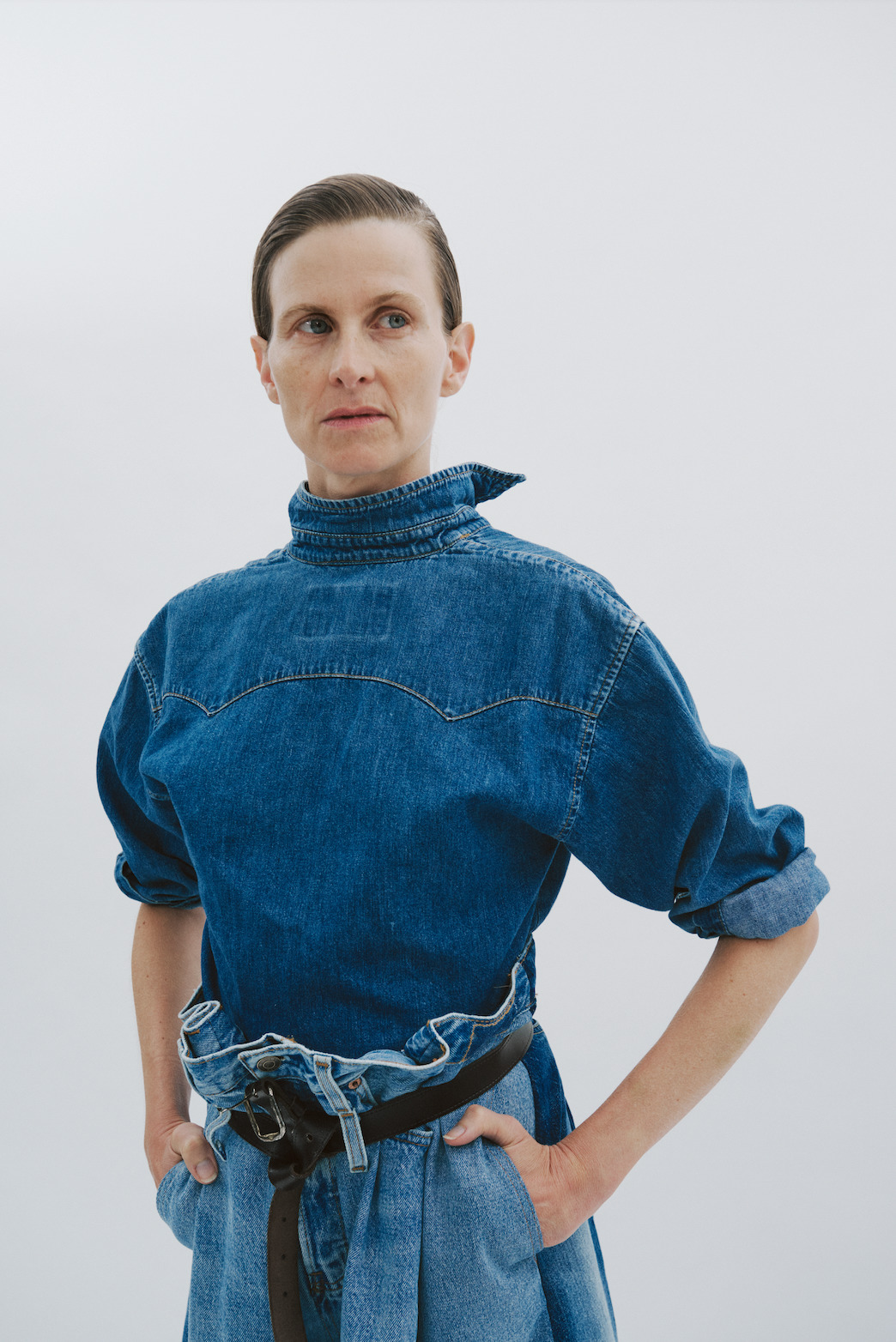 BACK TO FRONT DENIM SHIRT MID BLUE - 12