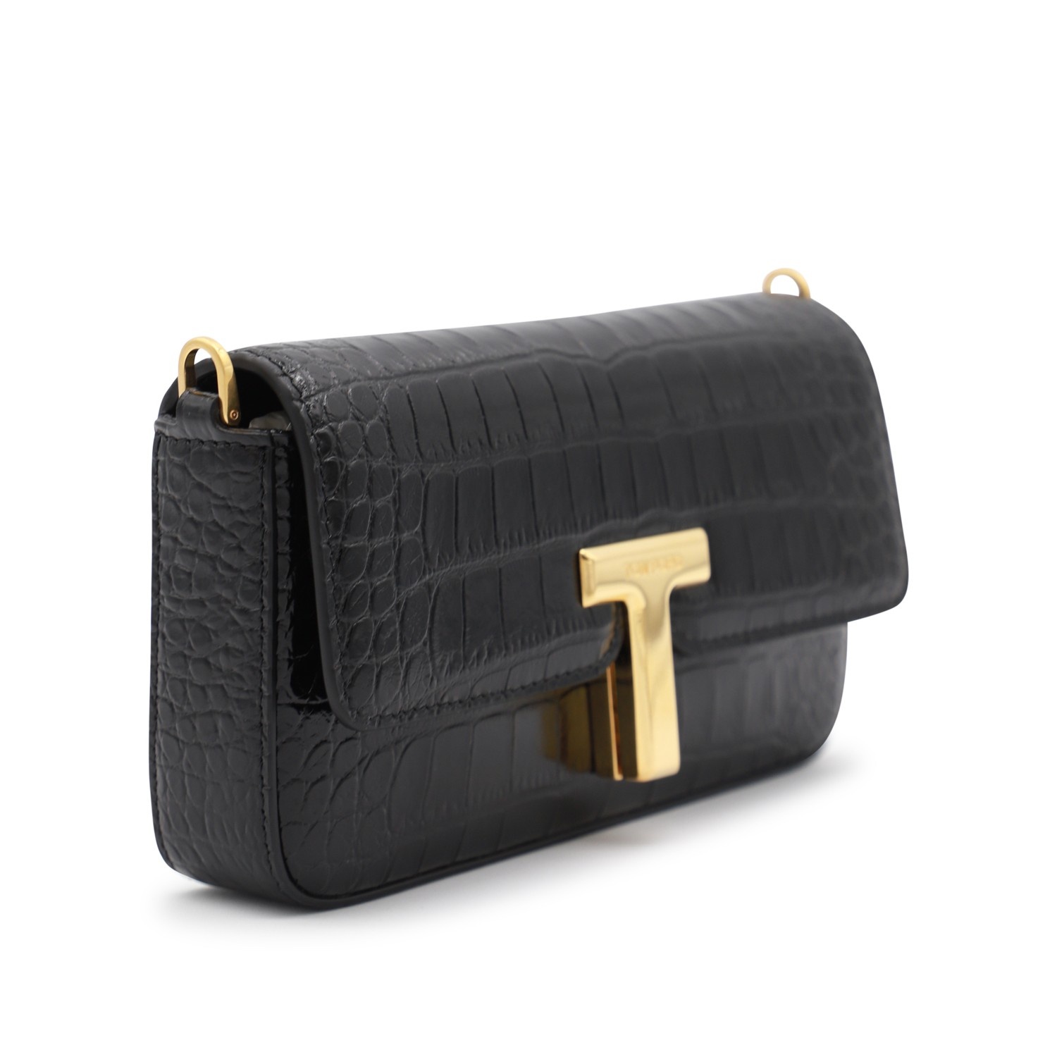 BLACK LEATHER CROSSBODY BAG - 2