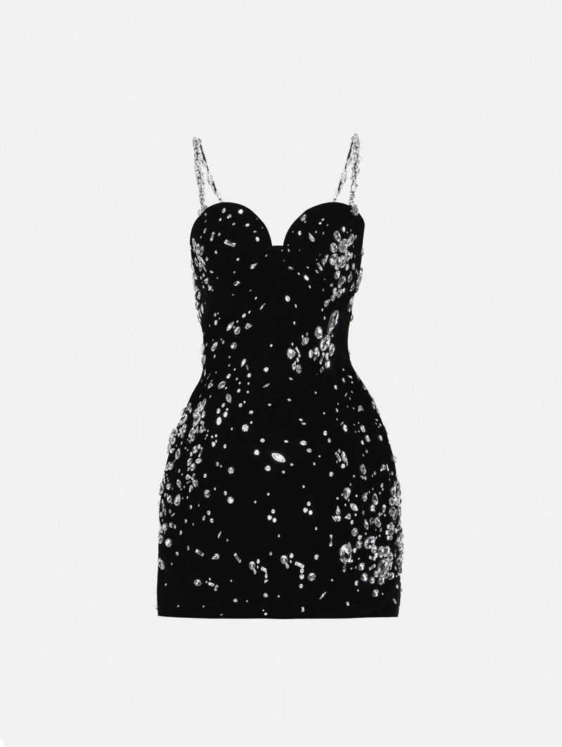 Jewel Velvet Bustier 미니 칵테일 드레스 1