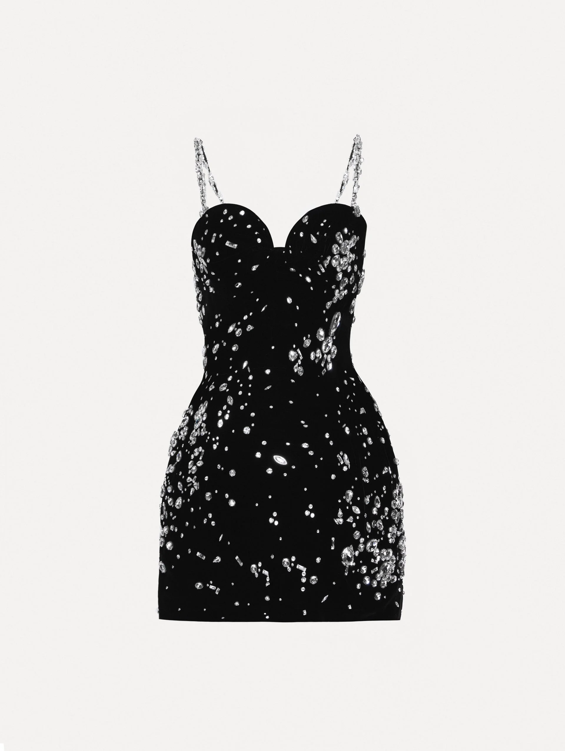CRYSTAL CLUSTER EMBROIDERED DRESS - 1