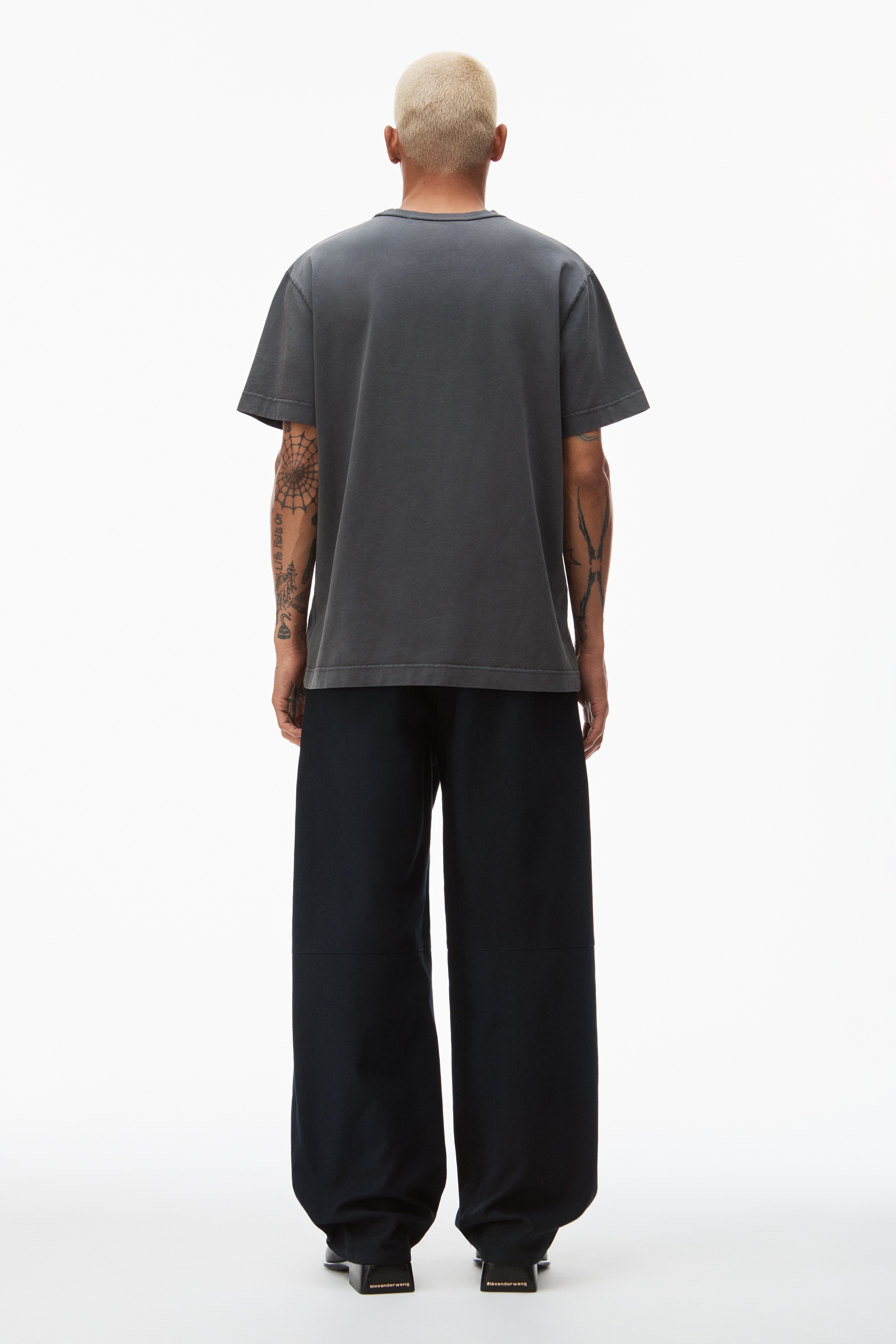embossed logo tee in compact jersey - 4
