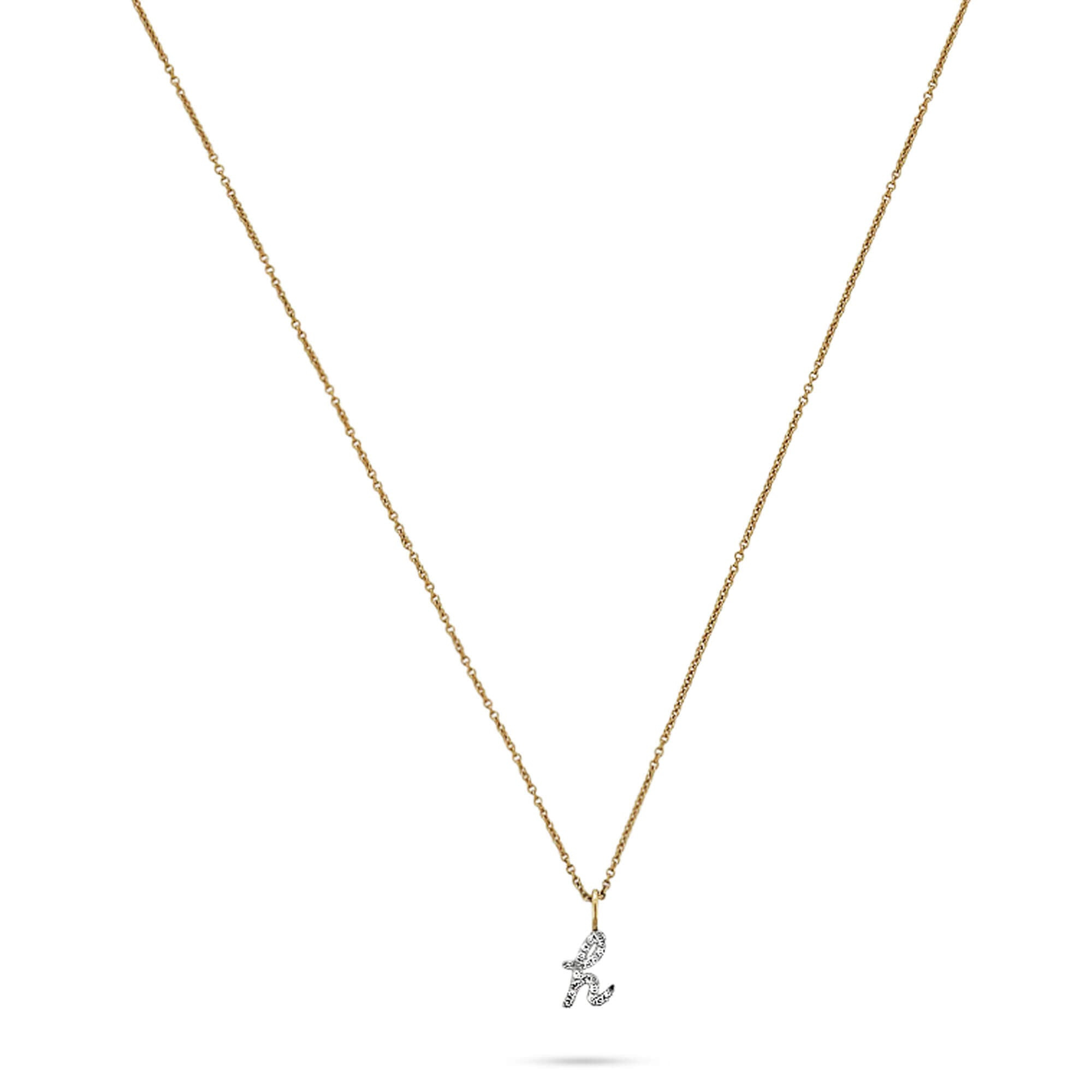 Diamond Cursive Initial Necklace - 3