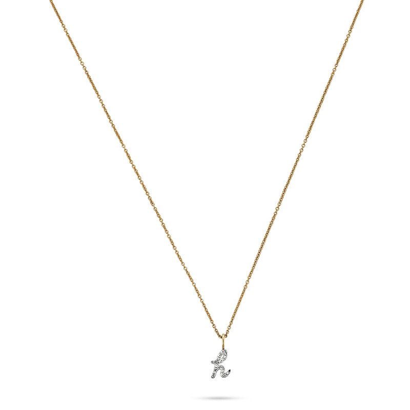 Diamond Cursive Initial Necklace 3