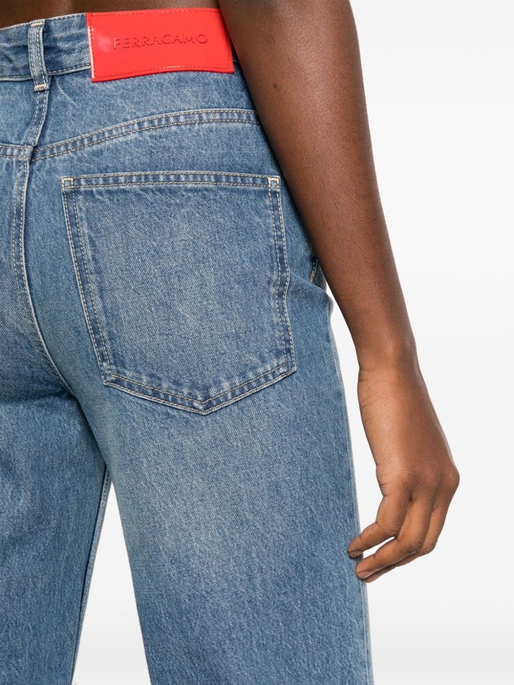 high-waisted straight-leg jeans - 5