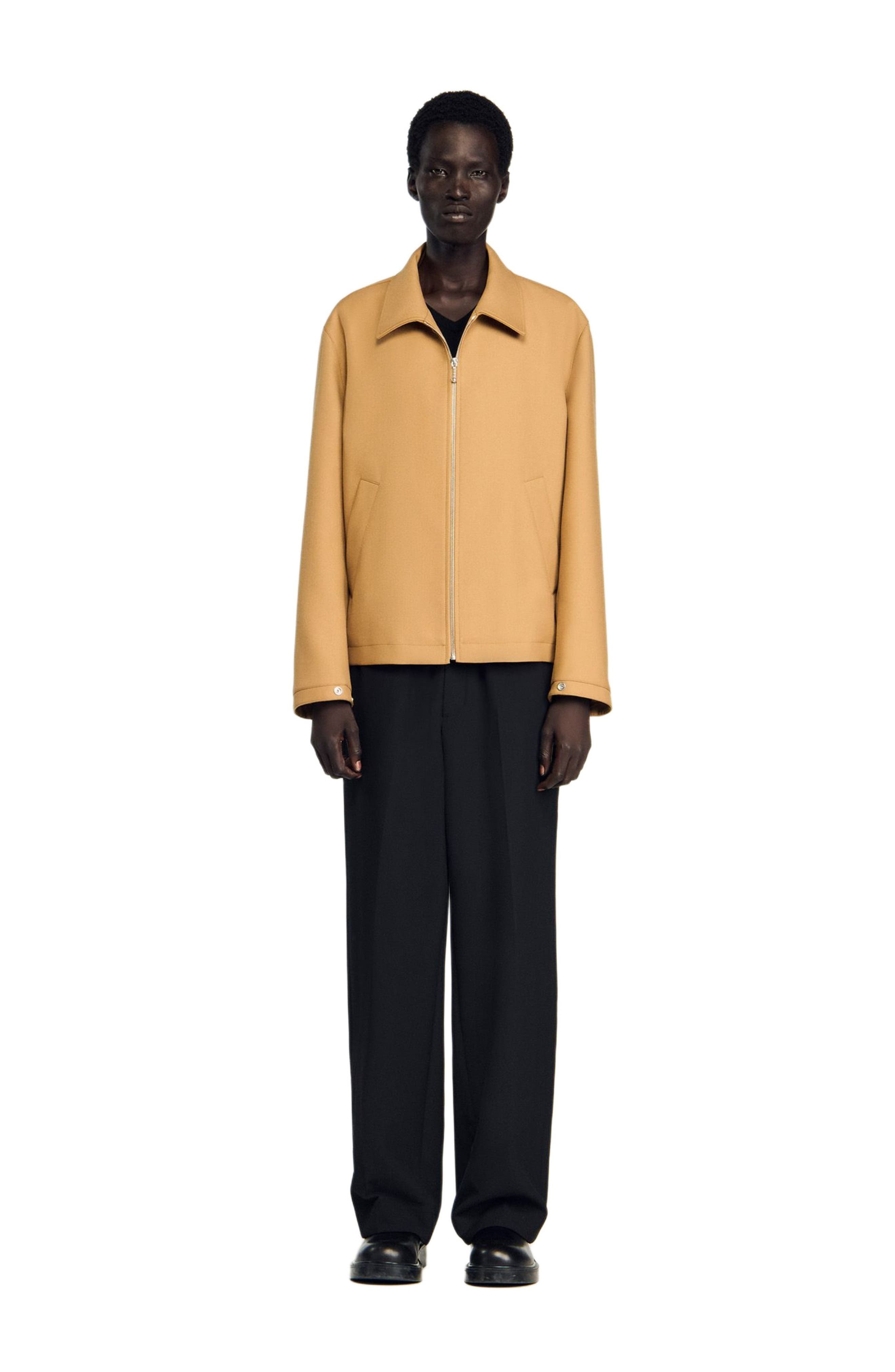 SANDRO Zip-up jacket in Camel at Nordstrom - 2