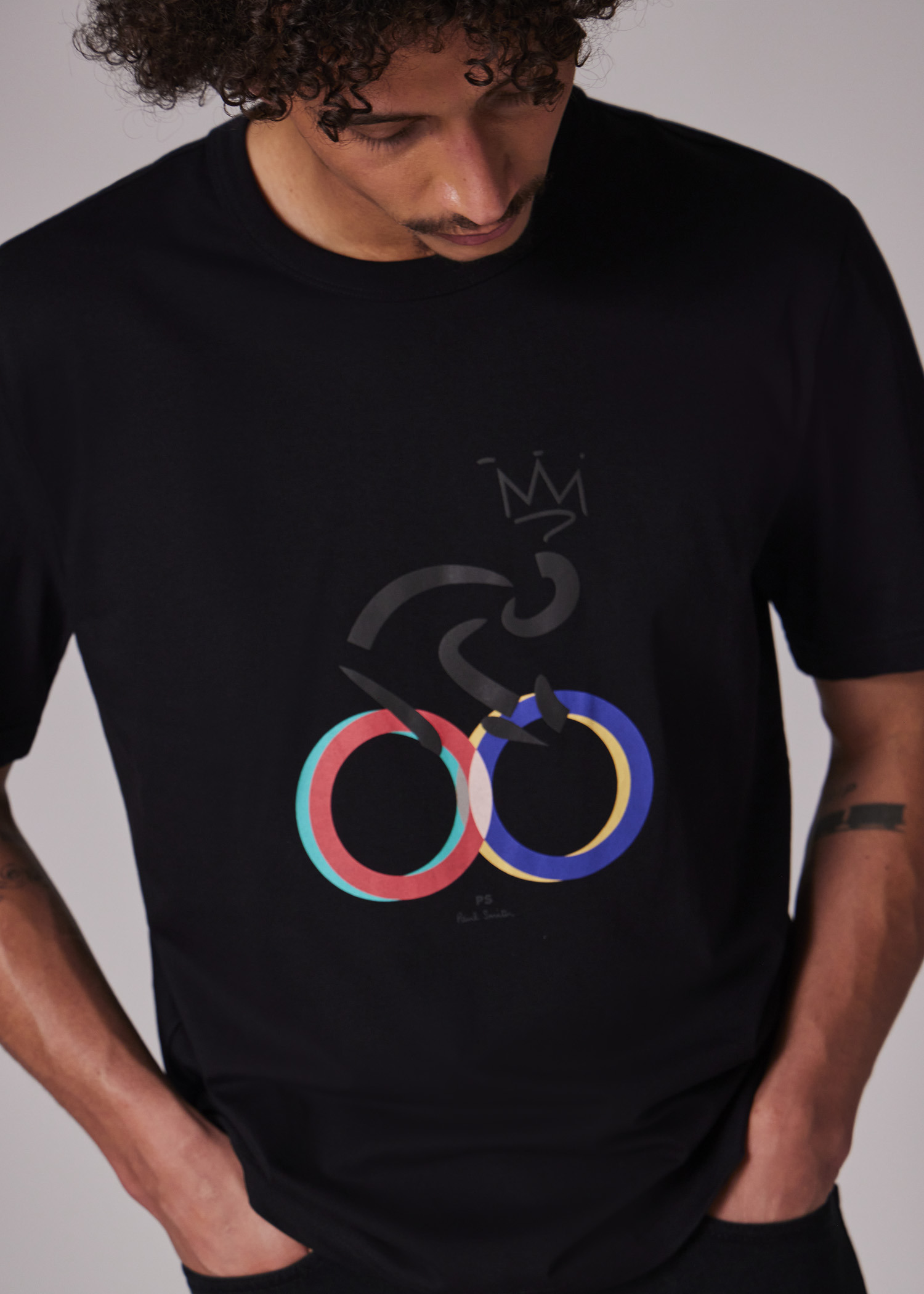 Black 'Cyclist' Print T-Shirt - 3