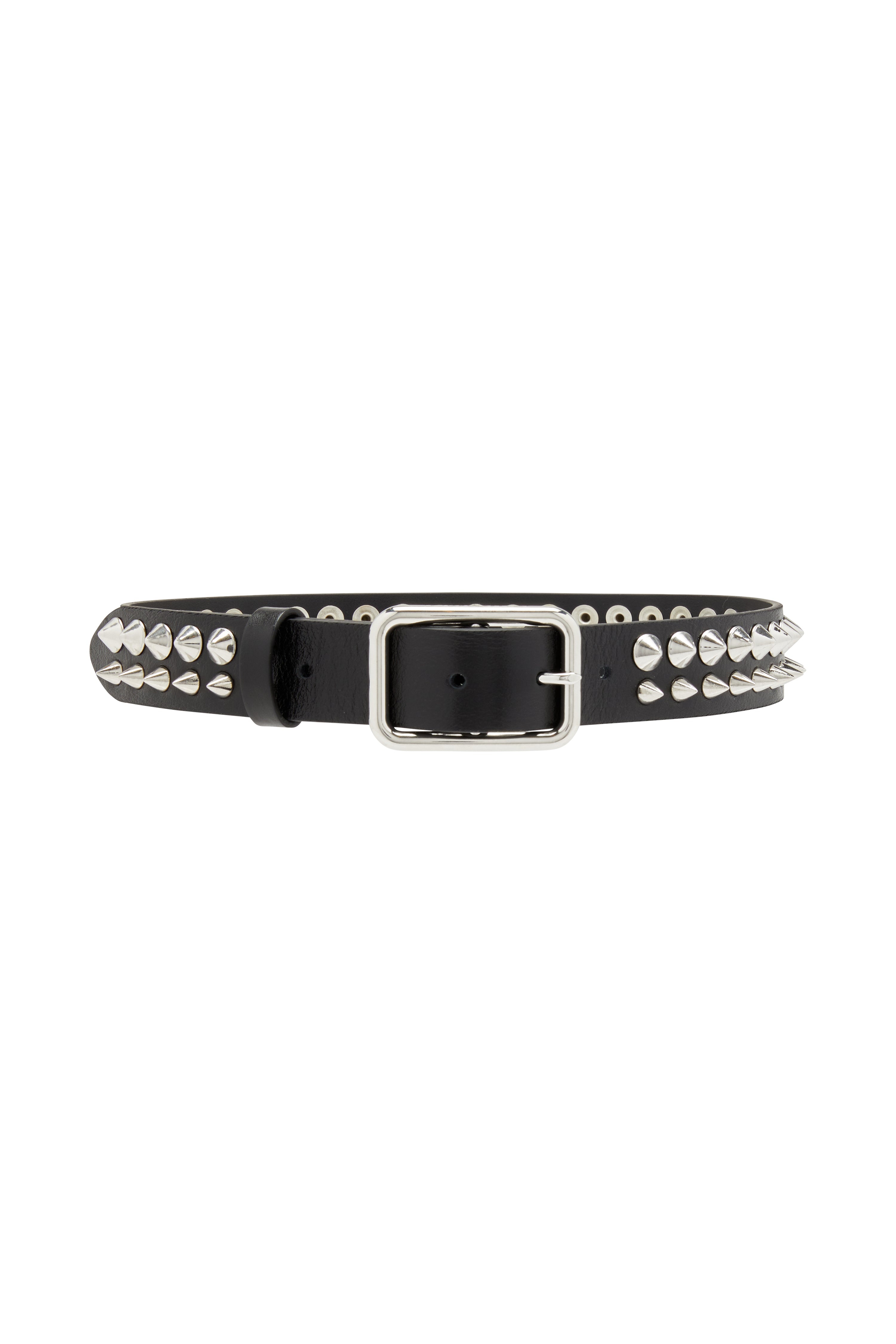 LEATHER BELT WITH SPIKES - 3CM - 1