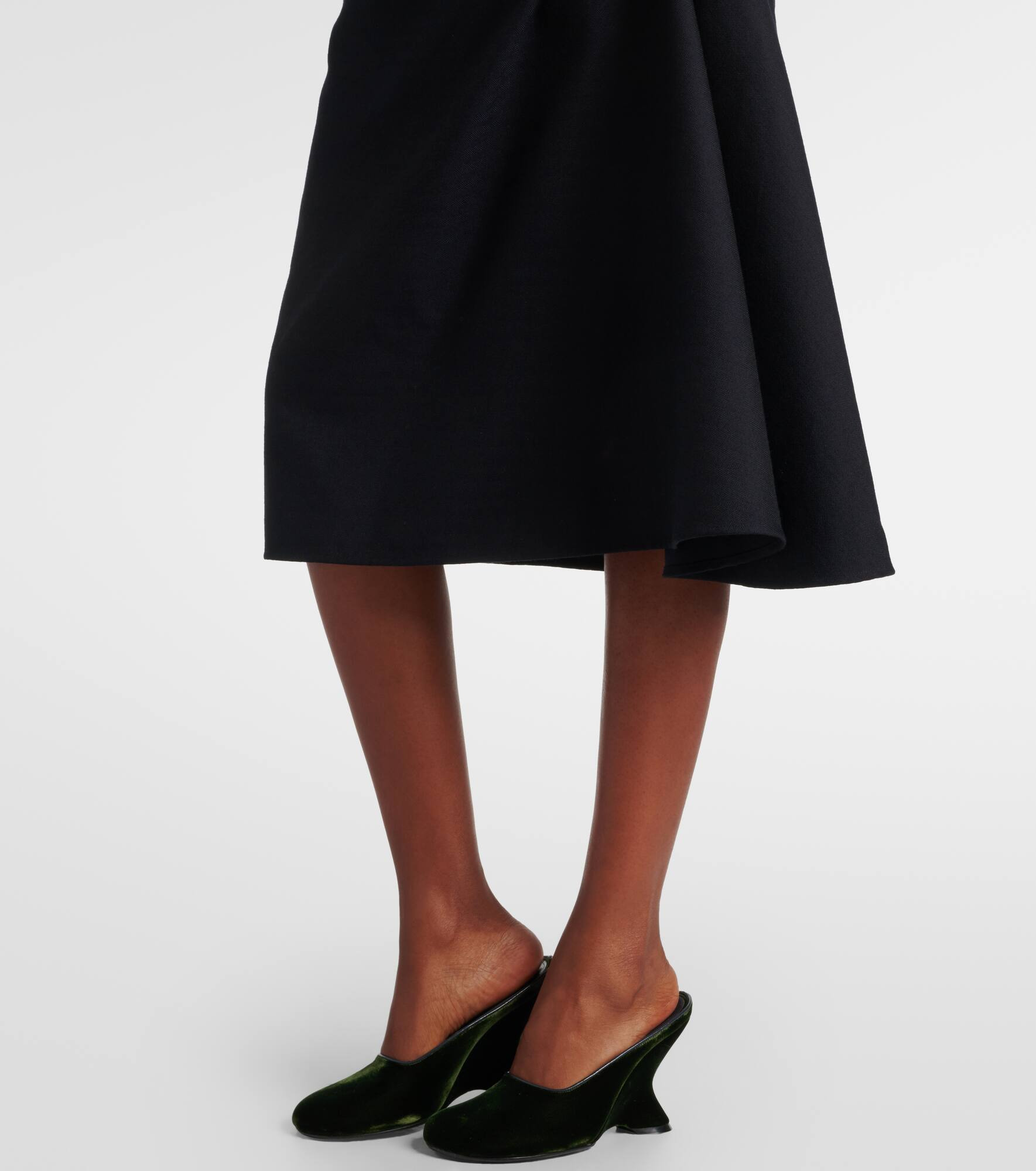 Embellished draped wool midi skirt - 5