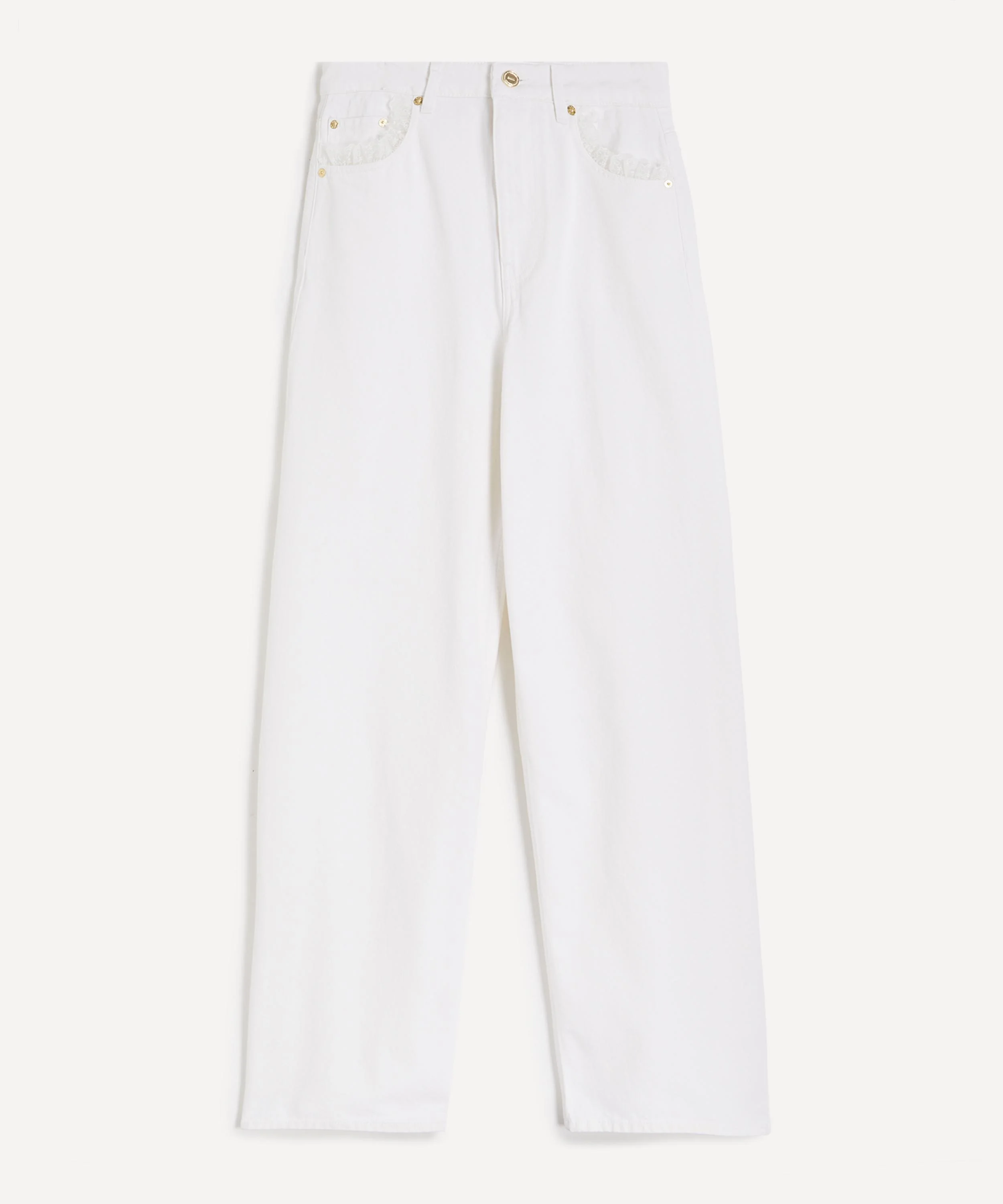 White Lari Straight-Leg Jeans - 1
