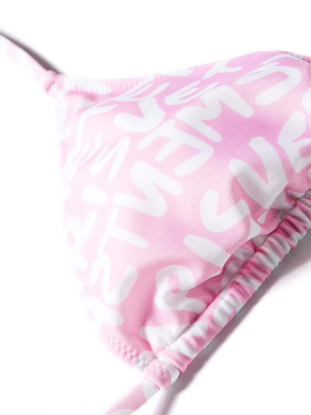 logo-print halterneck bikini top - 3