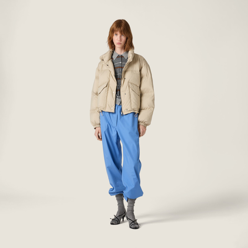 Miu Miu Technical pongé down jacket outlook