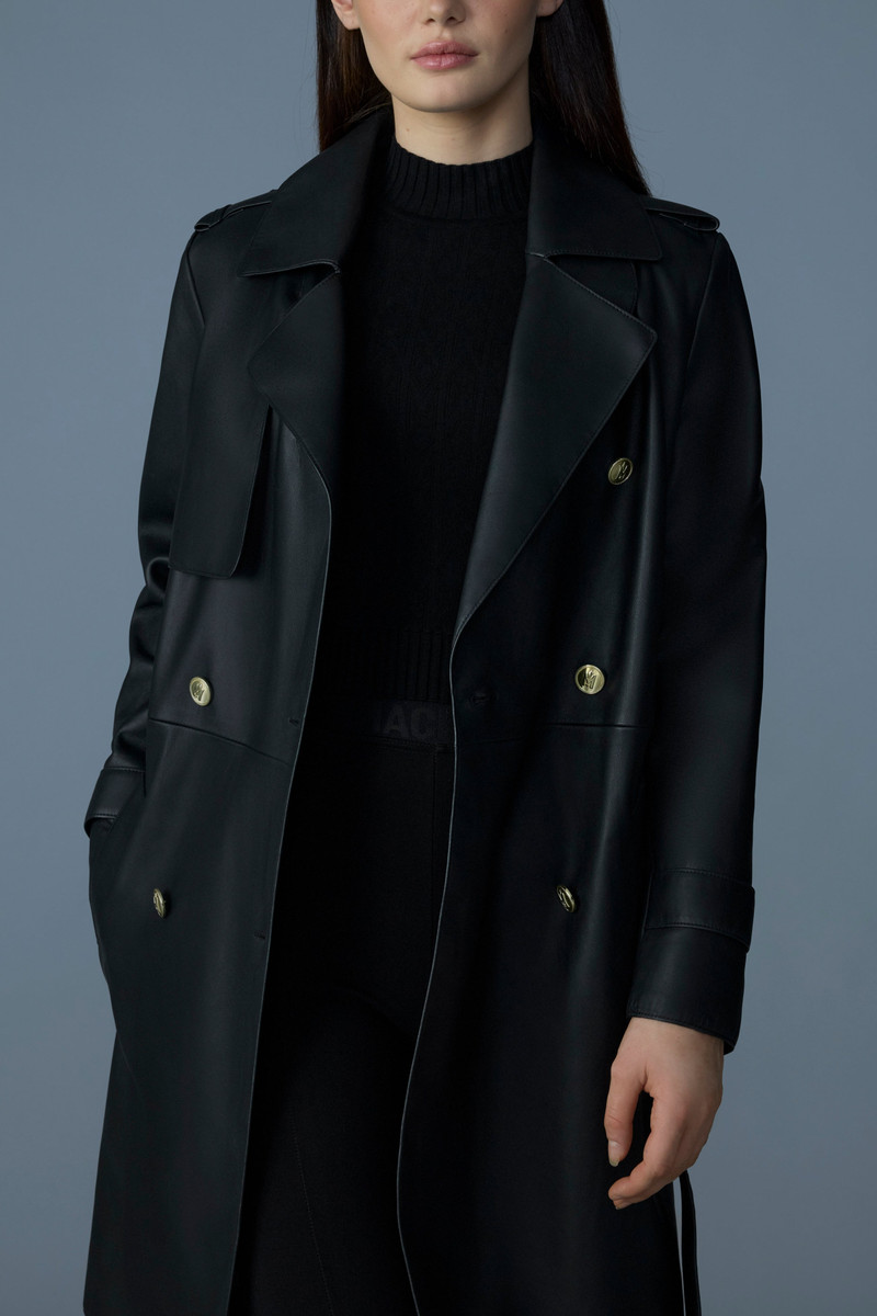 MELY Long Leather Trench Coat 5