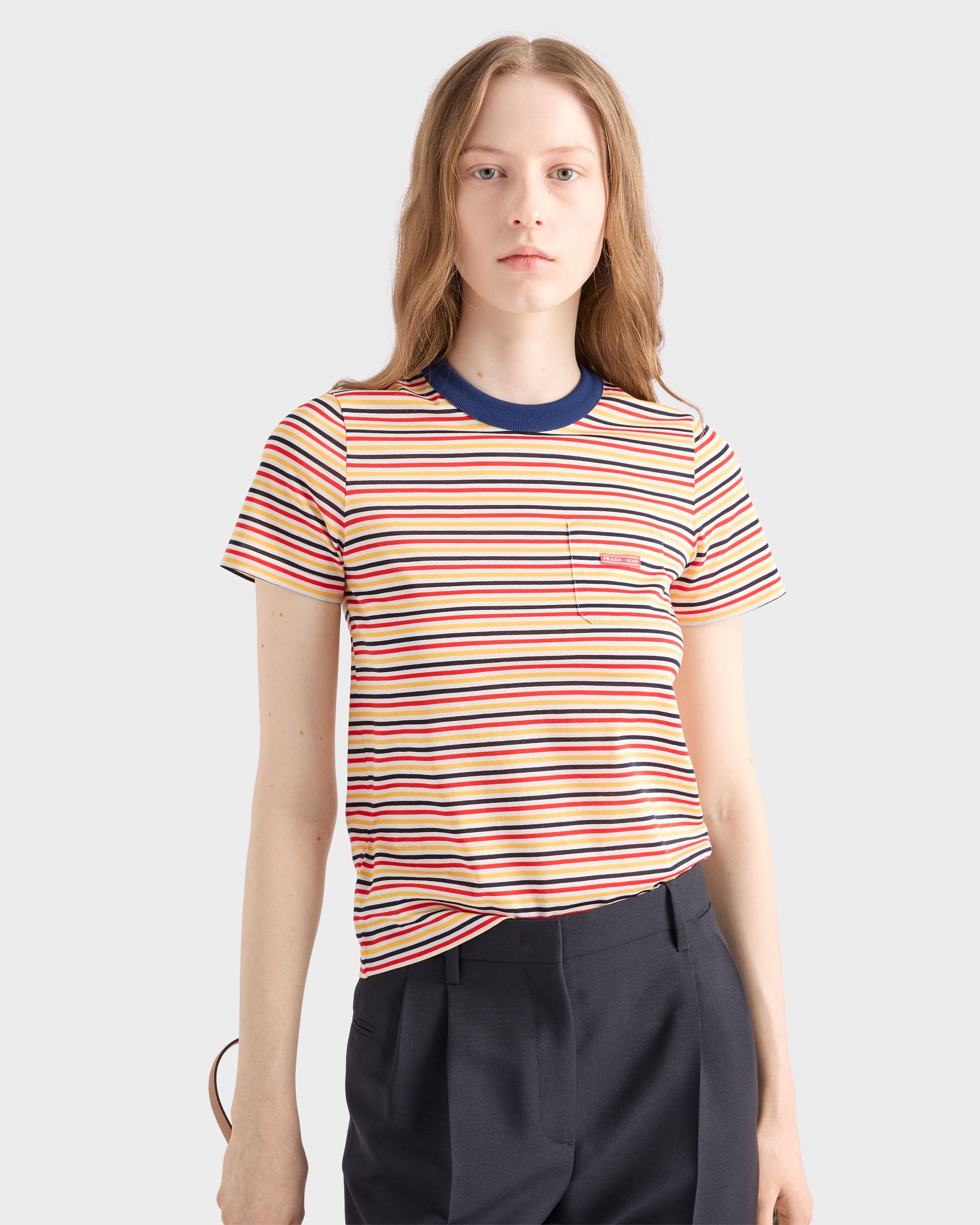 Striped lisle cotton T-shirt - 3
