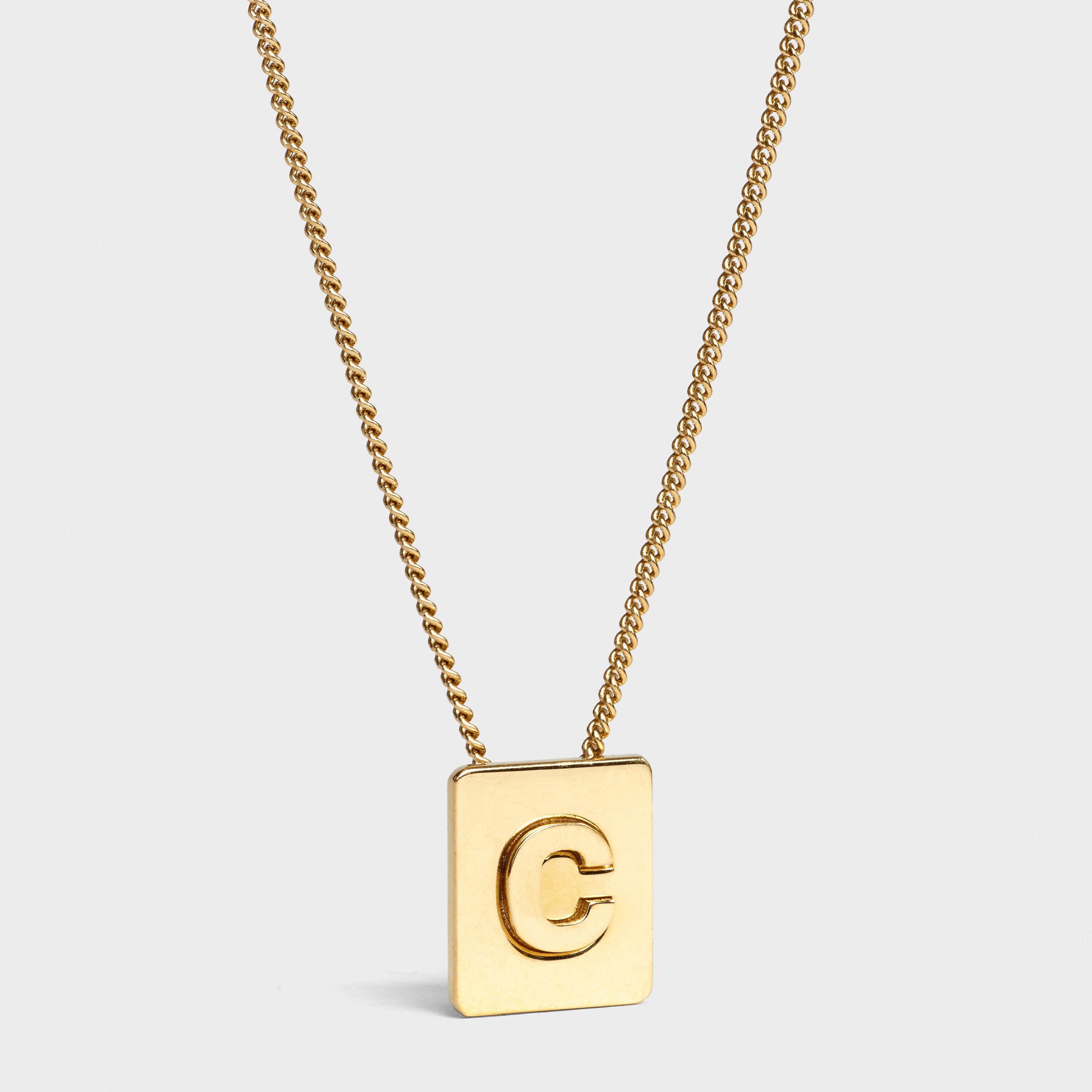 Alphabet C Necklace in Brass with Gold finish - 1