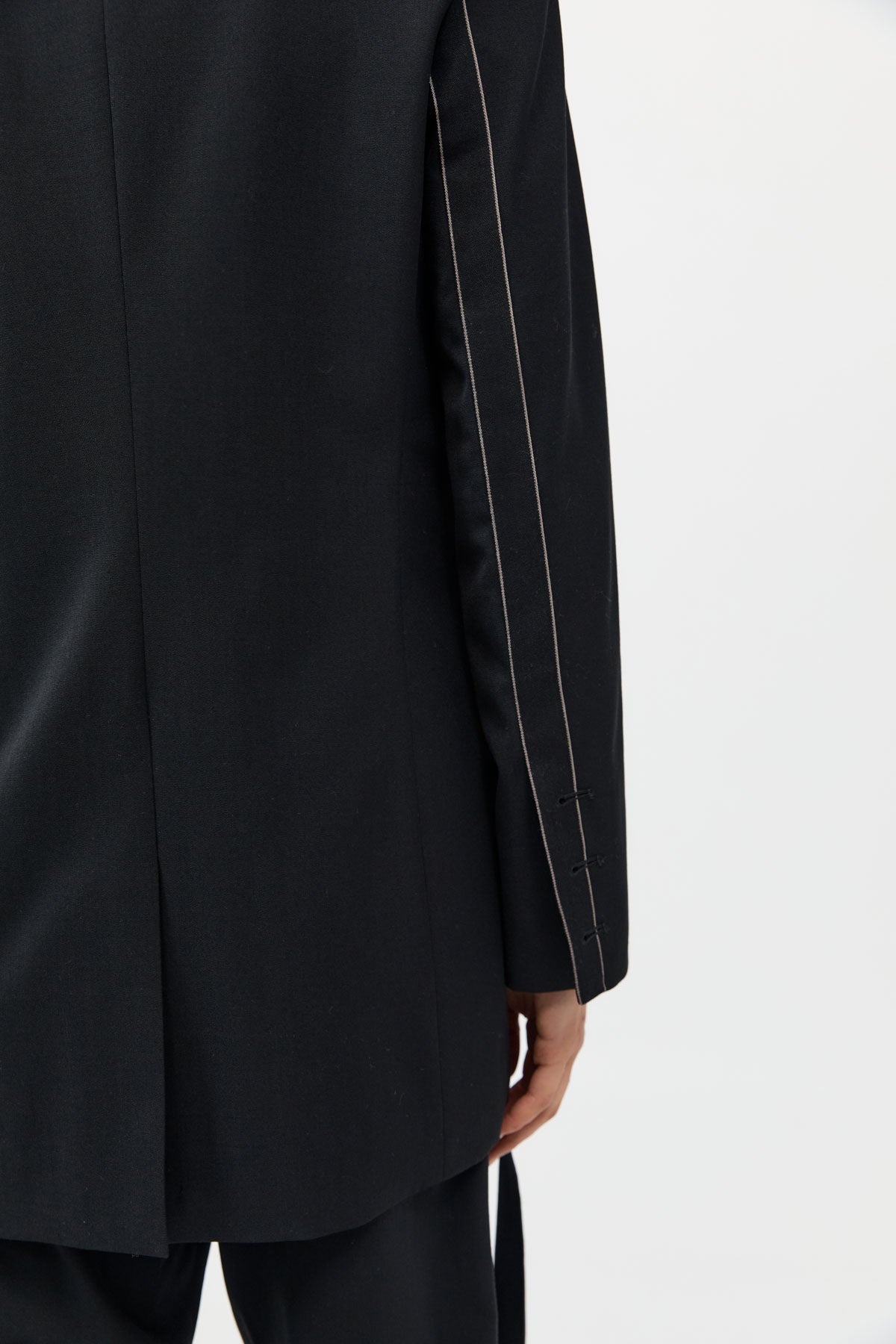 Side Stripe Blazer - Black - 6