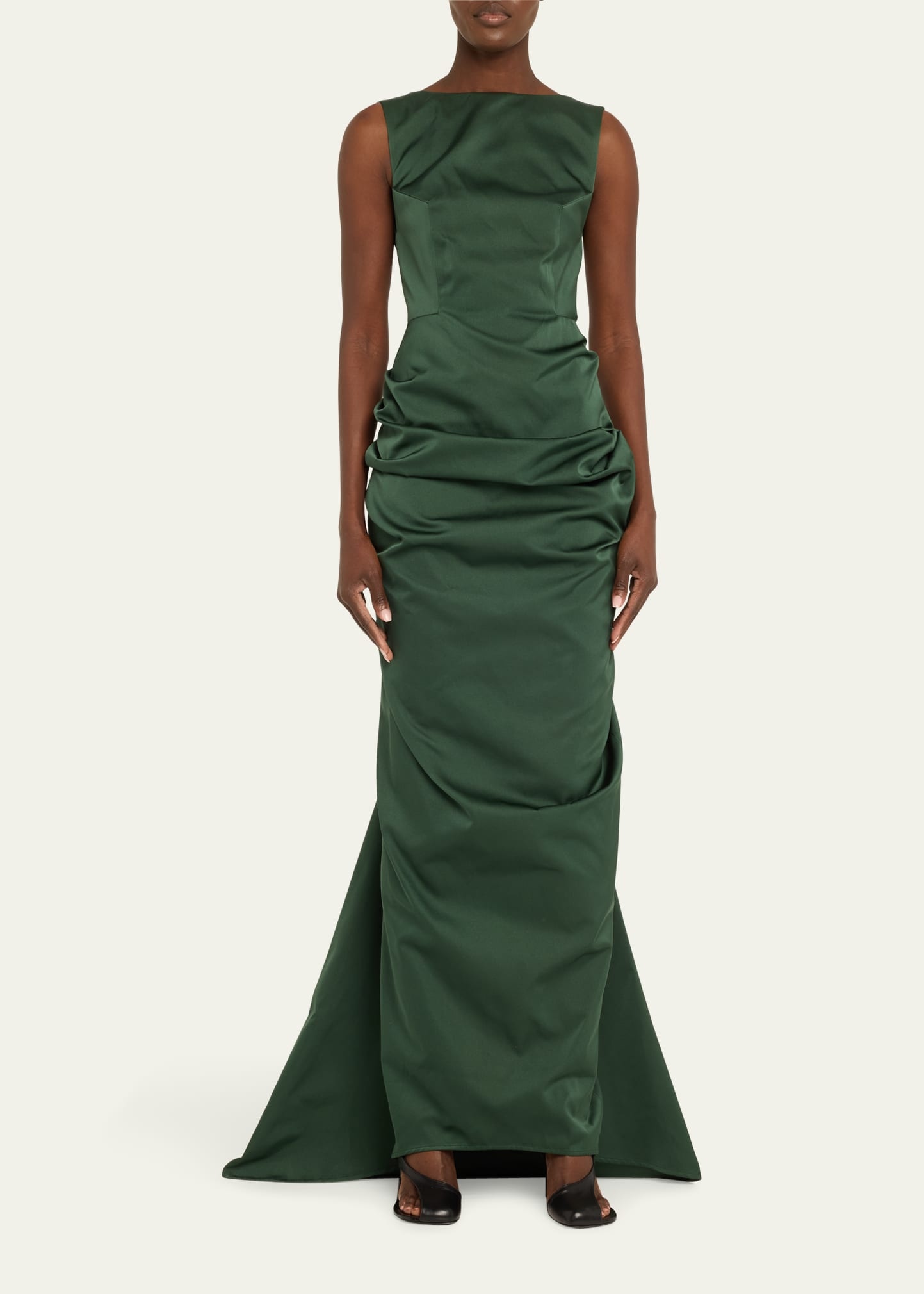 Danama Draped Train Backless Gown - 2